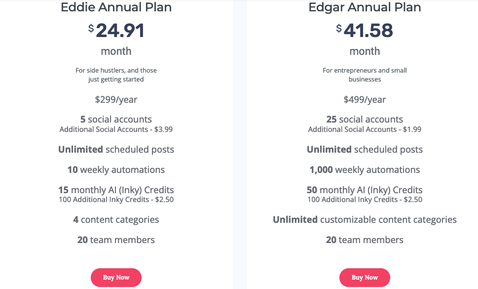 MeetEdgar Pricing
